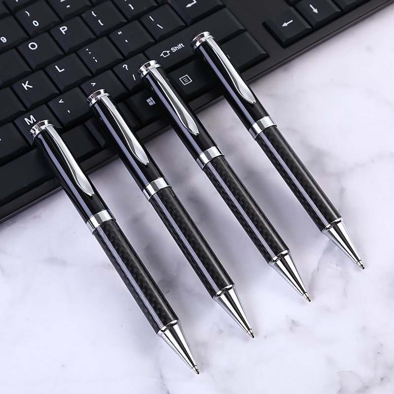 Luxury heavy logo customized metal roller ball pen carbon fiber pen Biro Ballpoint Pen