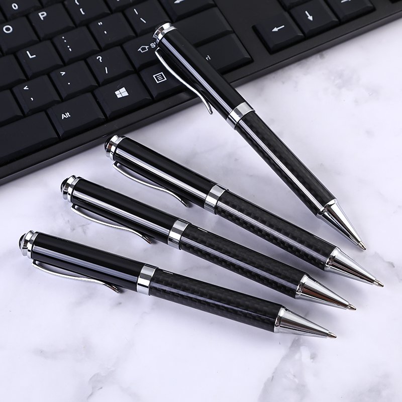 Luxury heavy logo customized metal roller ball pen carbon fiber pen Biro Ballpoint Pen