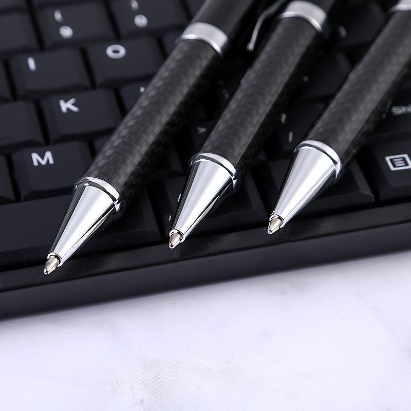 Luxury heavy logo customized metal roller ball pen carbon fiber pen Biro Ballpoint Pen