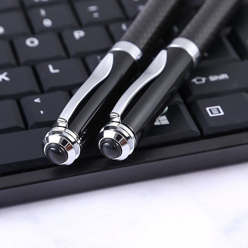 Luxury heavy logo customized metal roller ball pen carbon fiber pen Biro Ballpoint Pen