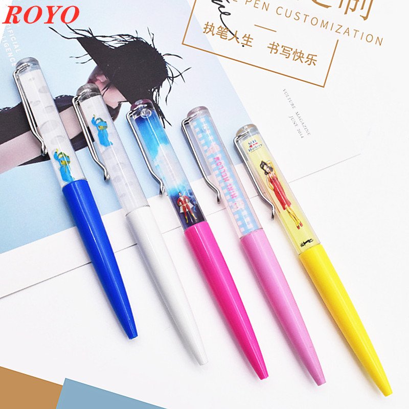 Factory manufacture Advertising ball pen Promotional floating liquid ballpoint pen with custom 2D 3D logo
