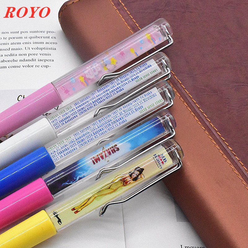 Factory manufacture Advertising ball pen Promotional floating liquid ballpoint pen with custom 2D 3D logo