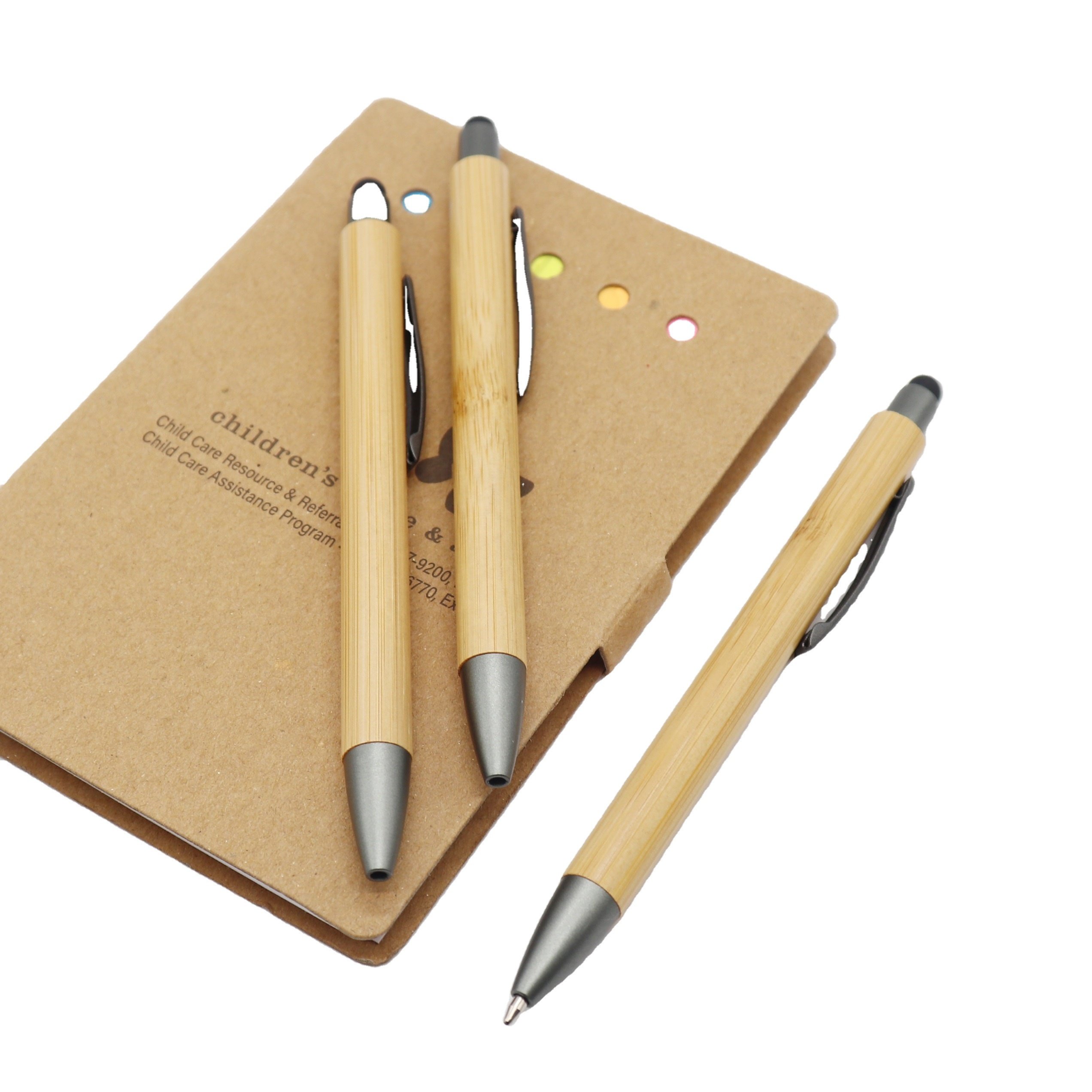 Eco pen Friendly Wood touch Bamboo Ball Pen With stylus Custom Logo Printing Promo Pen