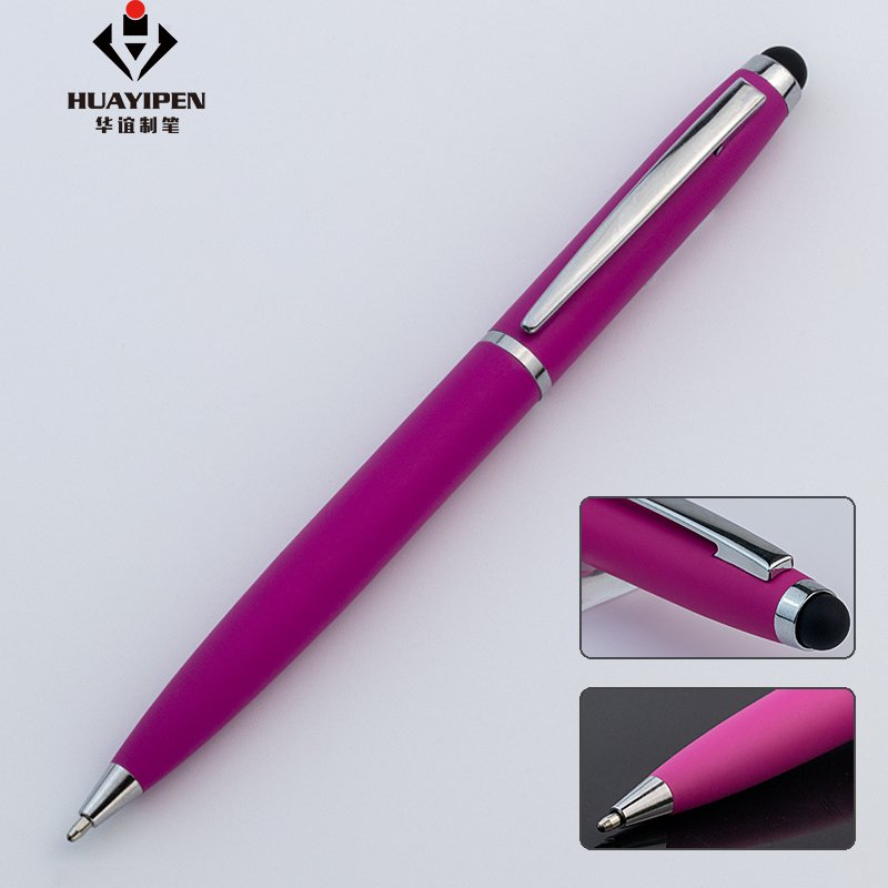 Screen stylus ballpoint pen business office metal gift ball pens with custom pen logo