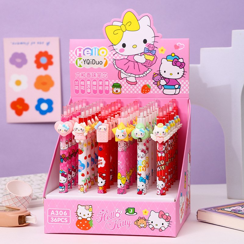 Cute Cartoon Kuromi Acrylic Patch Press Pen with High Appearance Cartoon Neutral Pen and Black Signature Pen