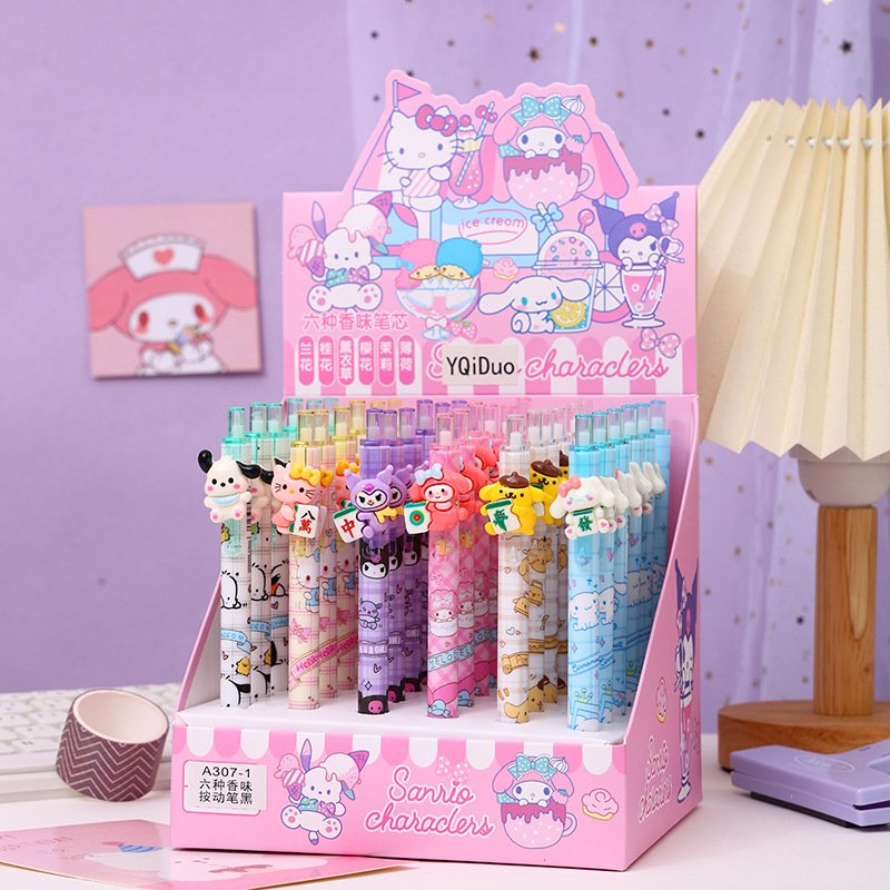 Cute Cartoon Kuromi Acrylic Patch Press Pen with High Appearance Cartoon Neutral Pen and Black Signature Pen