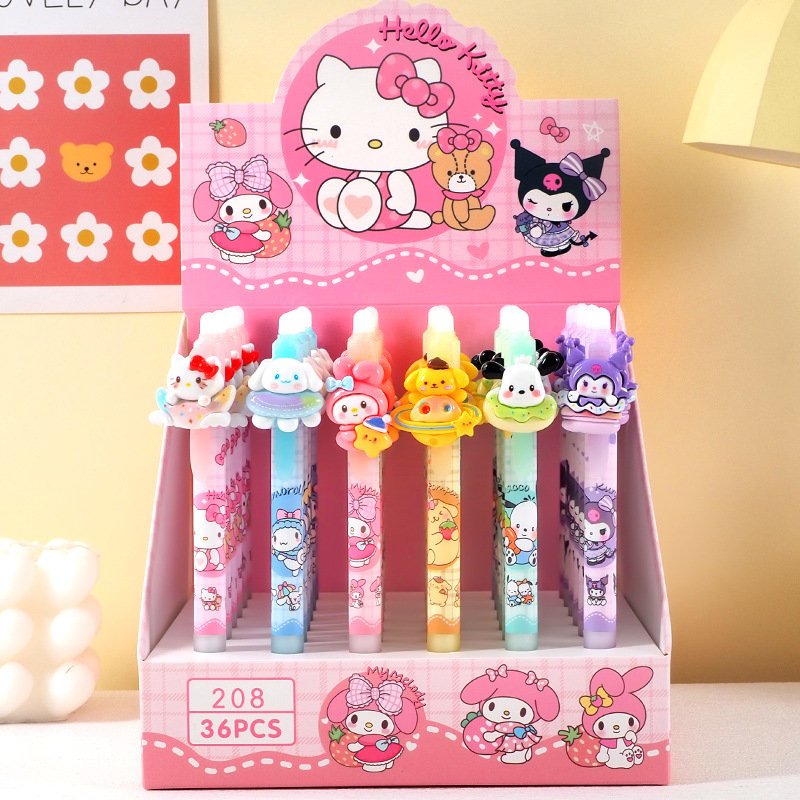 Cute Cartoon Kuromi Acrylic Patch Press Pen with High Appearance Cartoon Neutral Pen and Black Signature Pen