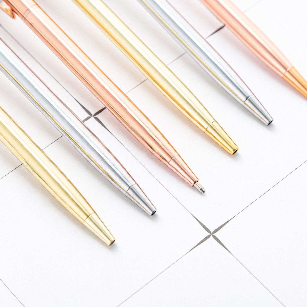 Hot selling high quality rose gold metal twist ball pen custom logo slim luxury hotel pen