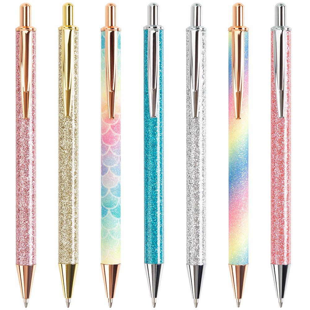 Joytop Customizable Logo Shiny Premium Retractable Multi Color Metal Ballpoint Pens