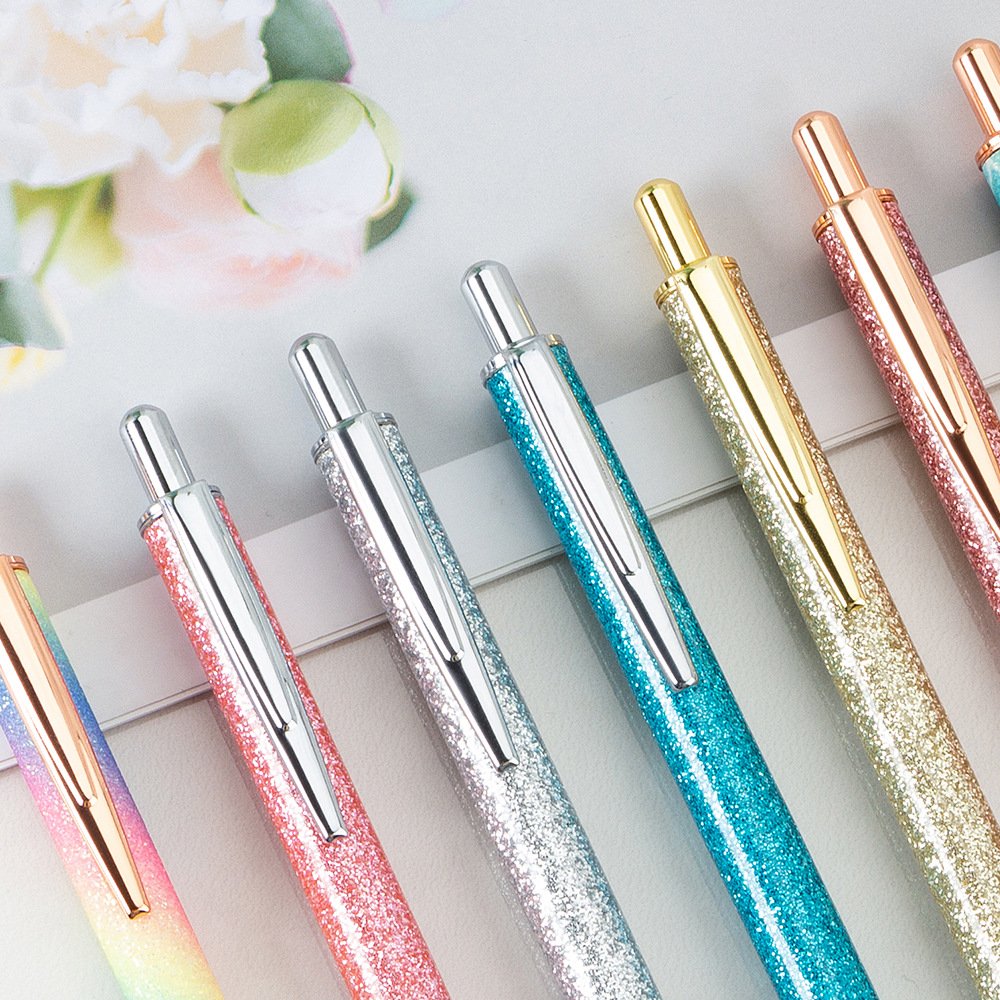Joytop Customizable Logo Shiny Premium Retractable Multi Color Metal Ballpoint Pens