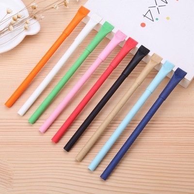 Stationery&School supplies eco friendly biodegradable pulping recycled pen full kraft rolling paper pen with logo printed