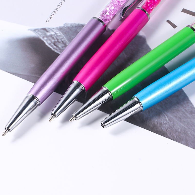SHULI Penna Touch Novelty Crystal Metal Ballpoint Pen Colorful Crystal Filled Pens Diamond Crystal Pen With Customised logo