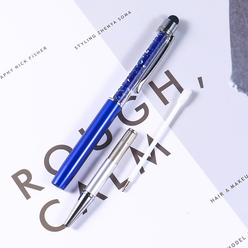 SHULI Penna Touch Novelty Crystal Metal Ballpoint Pen Colorful Crystal Filled Pens Diamond Crystal Pen With Customised logo