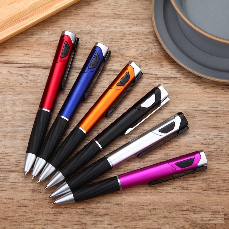 customized Led Laser Light up Ball ballpoint Pen with Rubber Grip-personalized ink light ball pens custom logo engraved