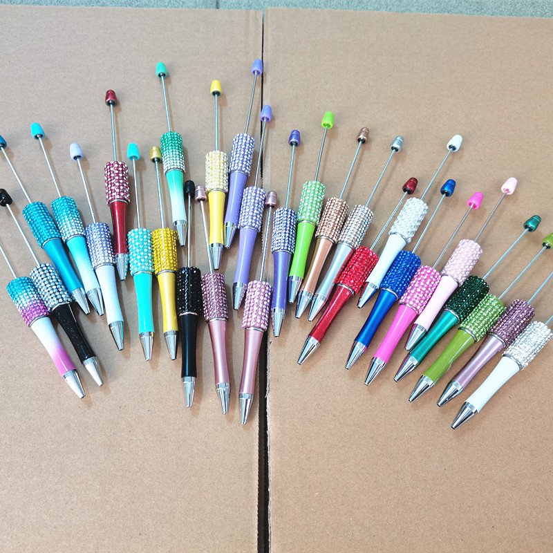 DIY Diamond Personalized Handcraft DIY Bead Pens Gift for Kids Student School Jewelry Decorative Add Bead Custom Beadable Pen