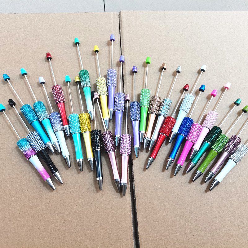 DIY Diamond Personalized Handcraft DIY Bead Pens Gift for Kids Student School Jewelry Decorative Add Bead Custom Beadable Pen