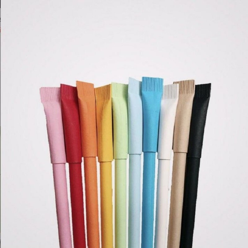 Custom cheap promotion recycled rolling craft paper pen eco friendly biodegradable recyclable ballpoint pen with logo