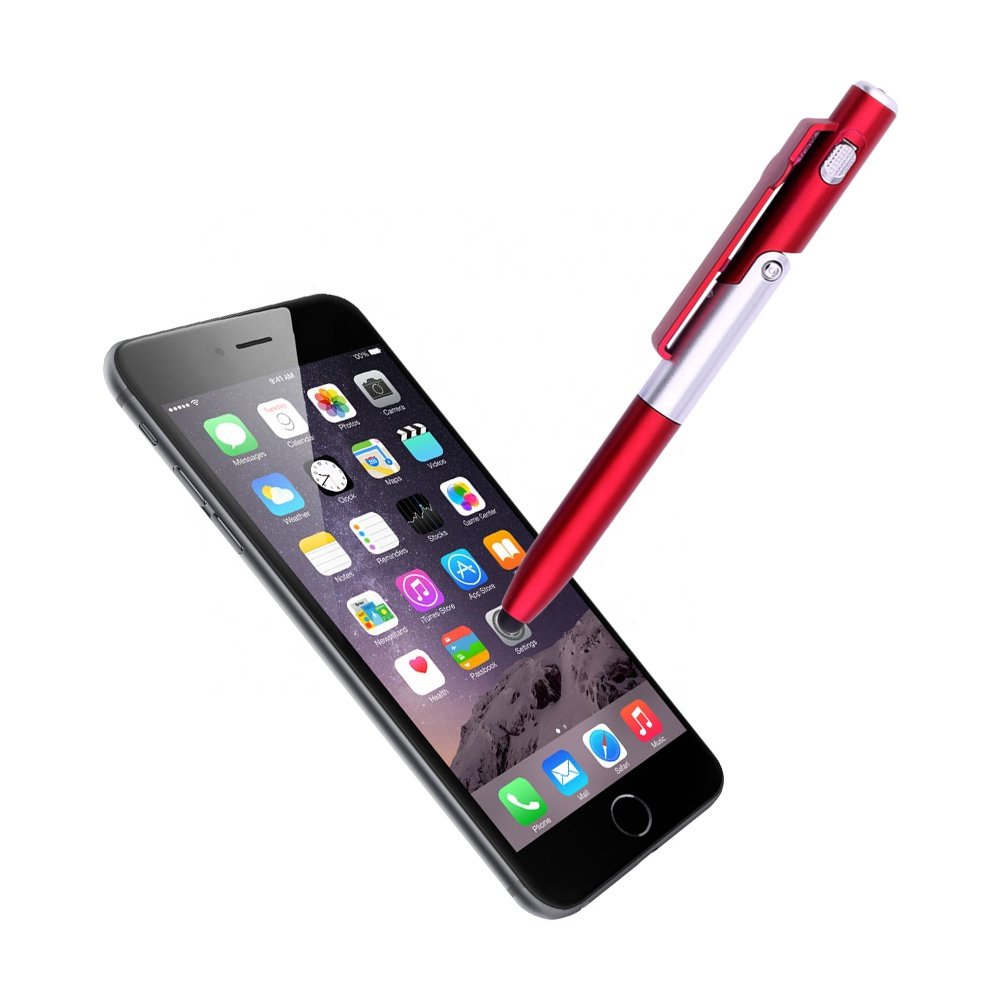 2023 hot-selling best 4 in 1 function light pen touch pen with phone holder printing logo for promotion gift custom logo pen