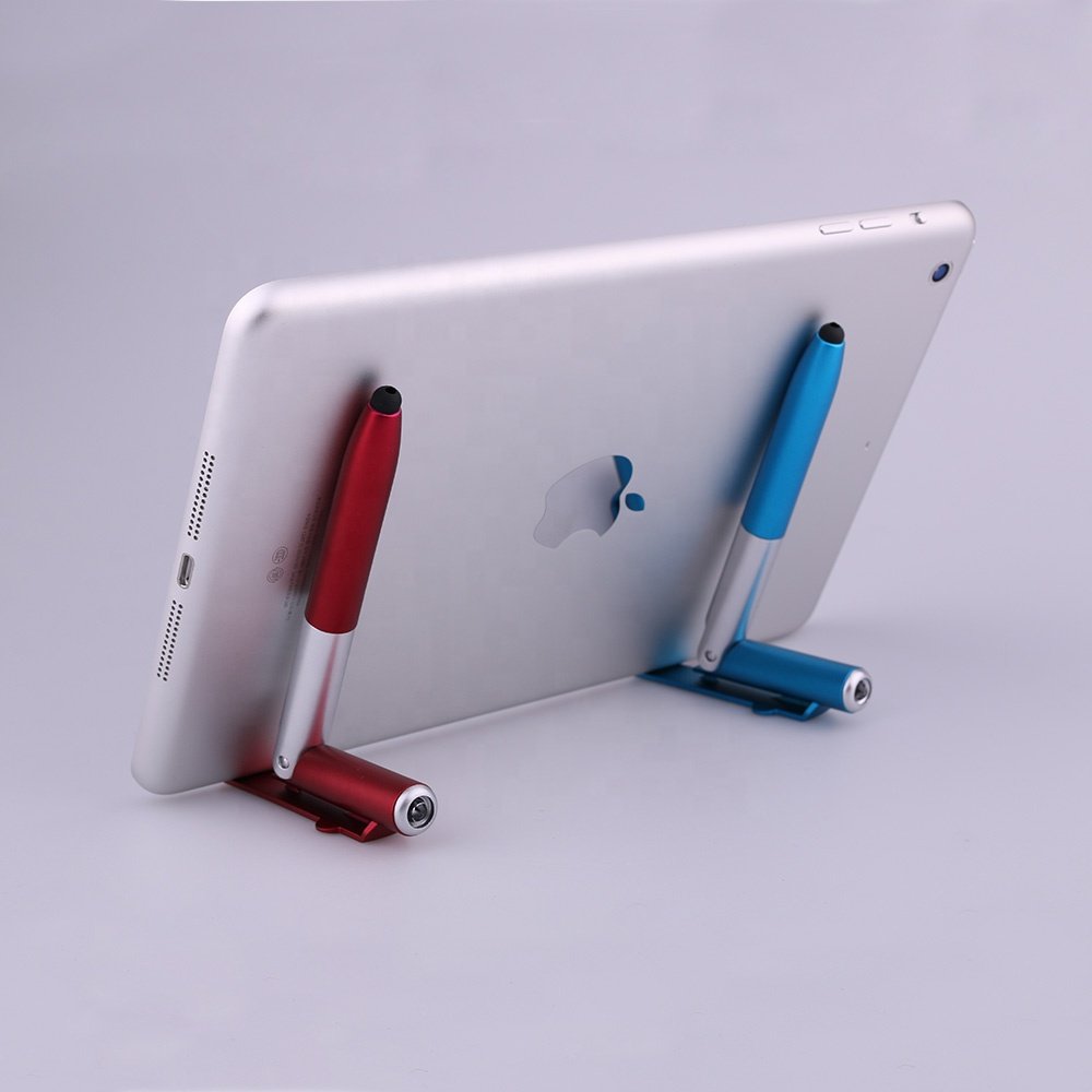 2023 hot-selling best 4 in 1 function light pen touch pen with phone holder printing logo for promotion gift custom logo pen