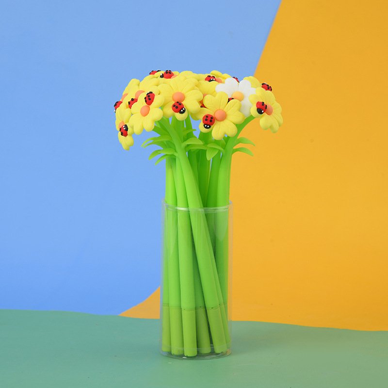New 3d pen cartoon character shape cute kids wholesale neutral ballpoint flower neutral pen