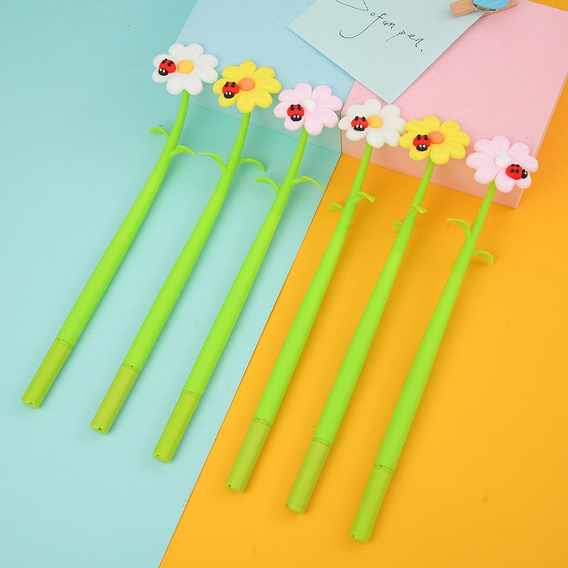 New 3d pen cartoon character shape cute kids wholesale neutral ballpoint flower neutral pen
