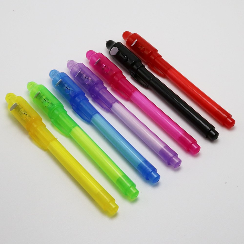 2024 new large capacity creative magic led uv light secret spy pen invisible ink pen light up pen for kid