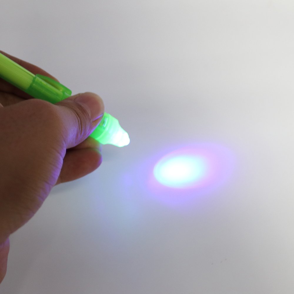 2024 new large capacity creative magic led uv light secret spy pen invisible ink pen light up pen for kid