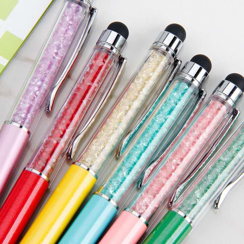 Novelty Crystal Metal Ballpoint Pen Touch Colorful Crystal Filled Pens Diamond Crystal Pen
