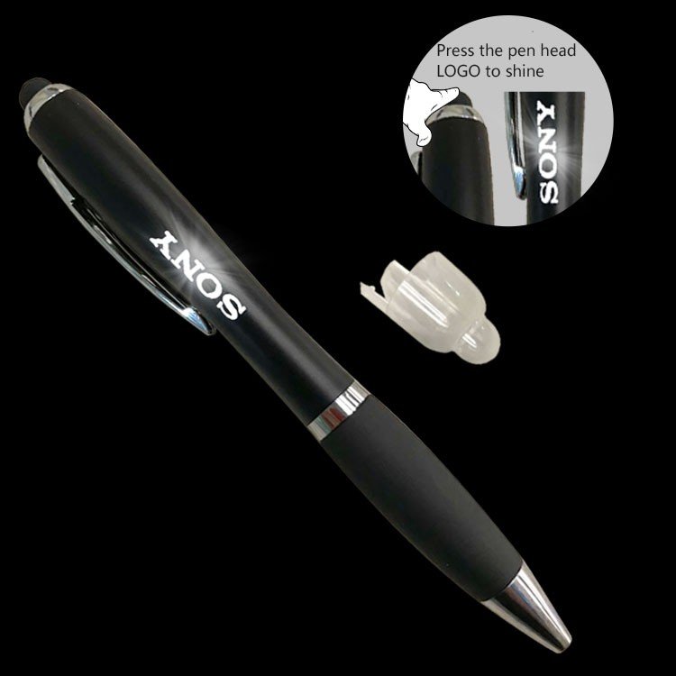 New Design Ballpoint Pen Gift Led Light Pen Touch Screen Promotions Plastic Pen