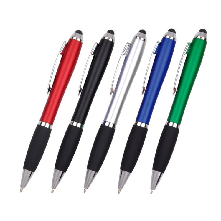 New Design Ballpoint Pen Gift Led Light Pen Touch Screen Promotions Plastic Pen