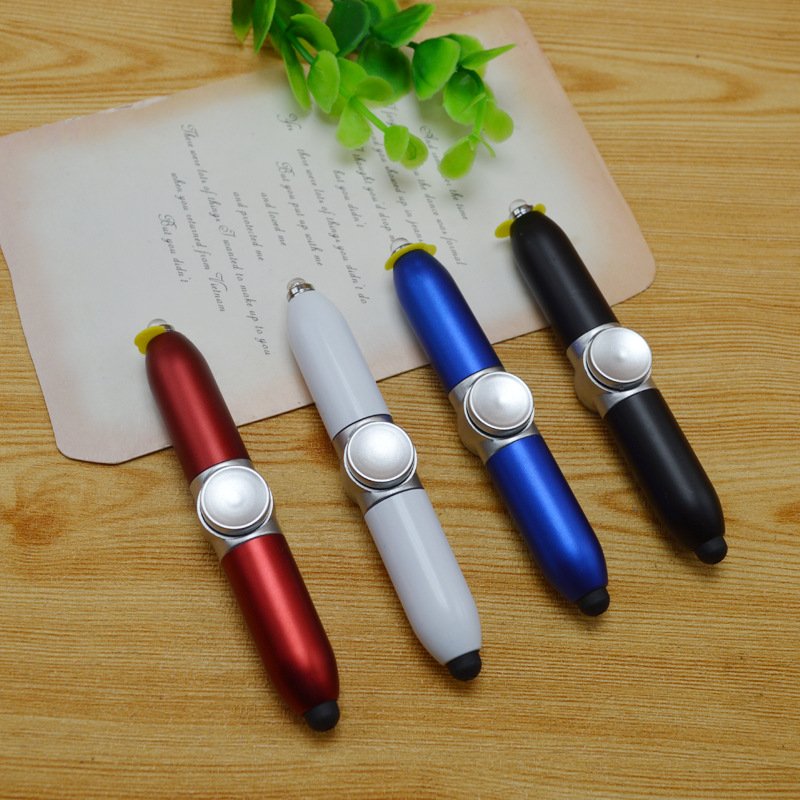 Multi Functional Fingertip Gyro Pen Reduce Pressure Stylus Fidget Ballpoint Pens Black Opp Bag Ballpen 2024 Hot Selling Creative