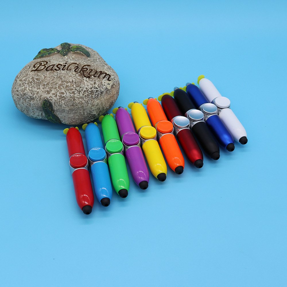 Multi Functional Fingertip Gyro Pen Reduce Pressure Stylus Fidget Ballpoint Pens Black Opp Bag Ballpen 2024 Hot Selling Creative
