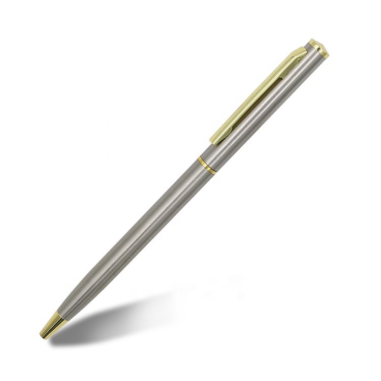 Hot sale Twisted thinner hotel pen elegent metal pen custom logo ballpoint pen