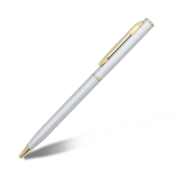 Hot sale Twisted thinner hotel pen elegent metal pen custom logo ballpoint pen