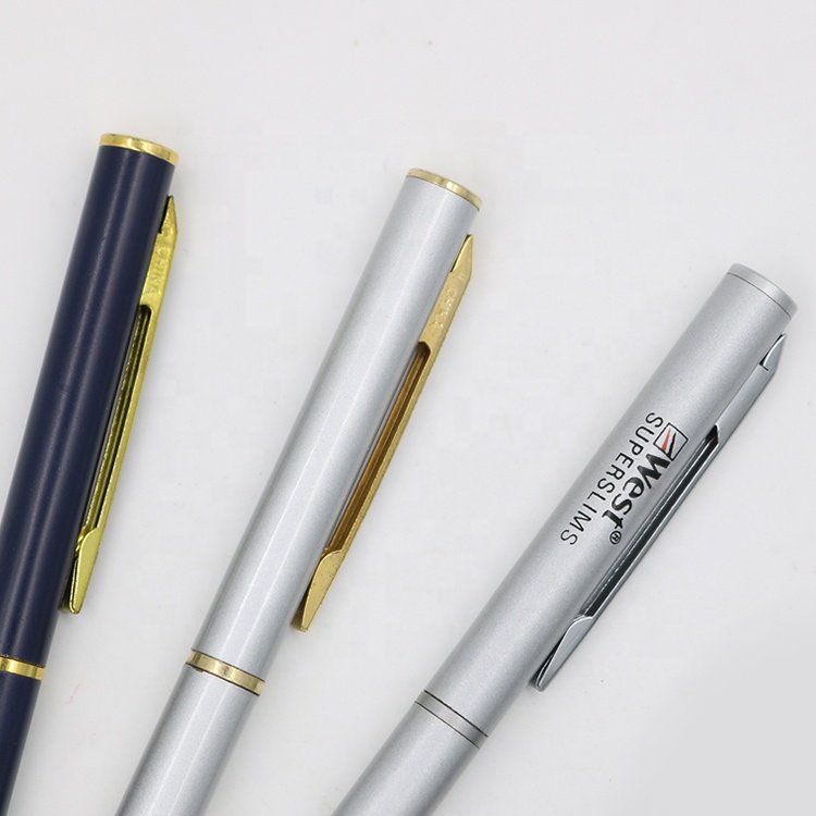 Hot sale Twisted thinner hotel pen elegent metal pen custom logo ballpoint pen