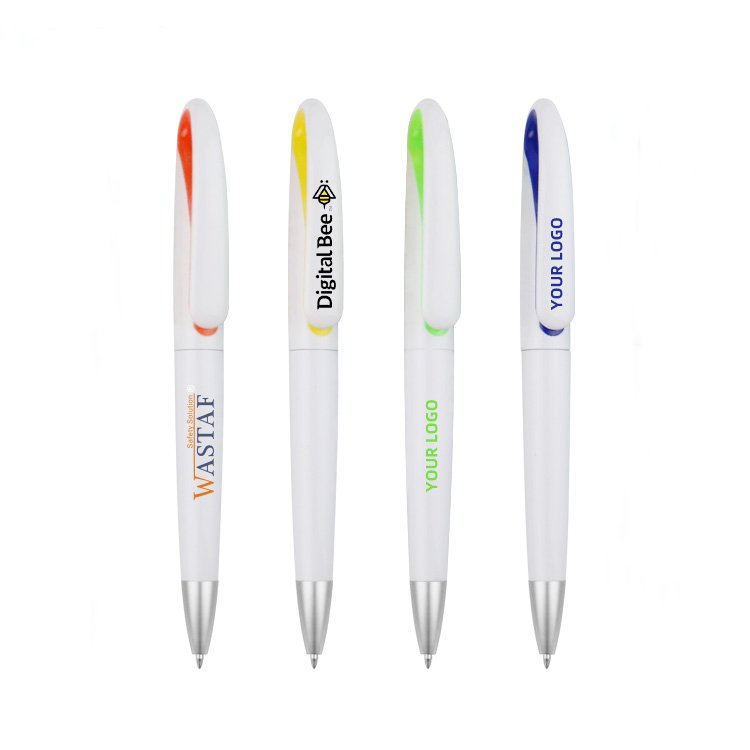 High quality plastic ballpoint pen with UV printed custom logo for advertising
