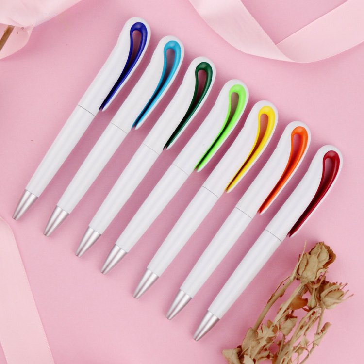 High quality plastic ballpoint pen with UV printed custom logo for advertising