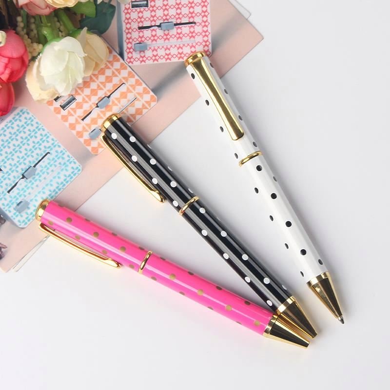 Office School Supplies Stripe Dot Luxury Roller Ballpoint Pen Metal Roller ball High Quality