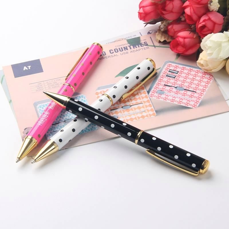 Office School Supplies Stripe Dot Luxury Roller Ballpoint Pen Metal Roller ball High Quality