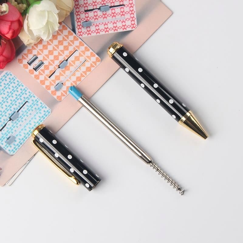 Office School Supplies Stripe Dot Luxury Roller Ballpoint Pen Metal Roller ball High Quality