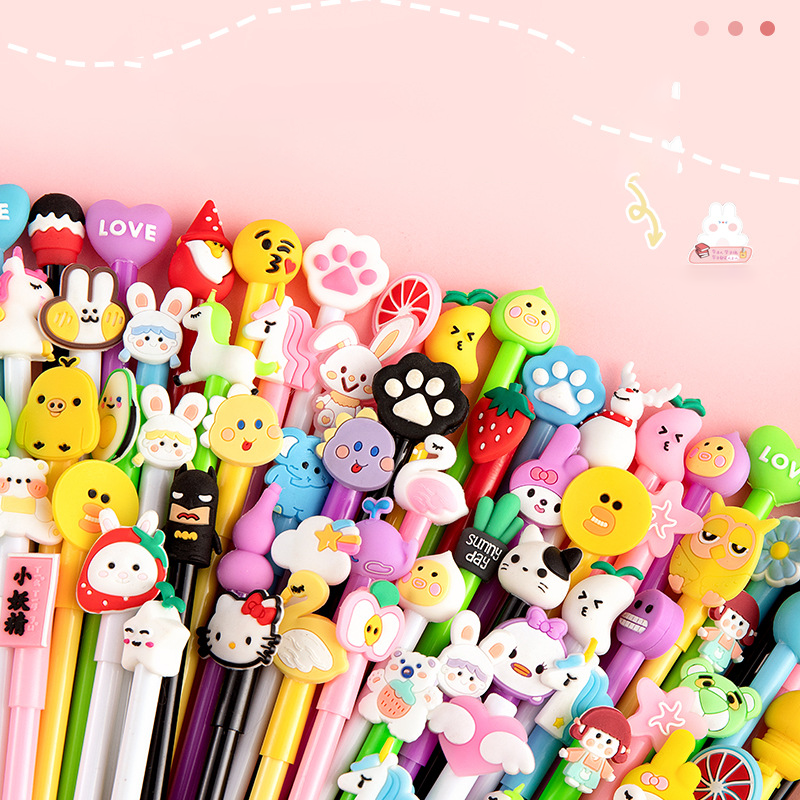 Moka Cartoon Gel Pen Cute 0.5mm High Appearance Silicone Gel Pens Bulk White Ink Box-Packed Neutral Pen for Wholesale