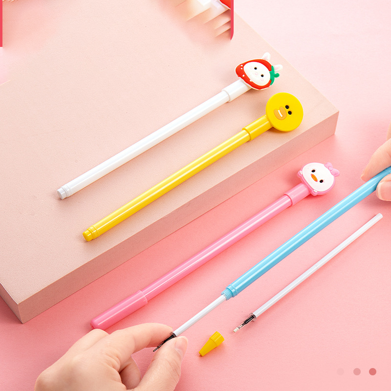 Moka Cartoon Gel Pen Cute 0.5mm High Appearance Silicone Gel Pens Bulk White Ink Box-Packed Neutral Pen for Wholesale