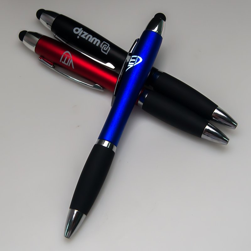 Novelty LED Light Logo Ballpoint Pen Shiny Laser Engraved Stylus and Plastic Gift Pen