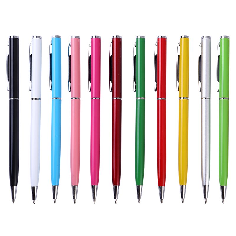 2024 New Hot Sale Business Metal Ballpoint Pen Slim Quality Giveaway Gifts Office Advertising Ballpoint Pen Customize Logo
