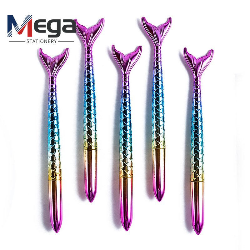 MEGA Promotional Creative Gradient Colorful Shiny Mermaid Fish Novelty Gel Pen For Promotional Gift School Office
