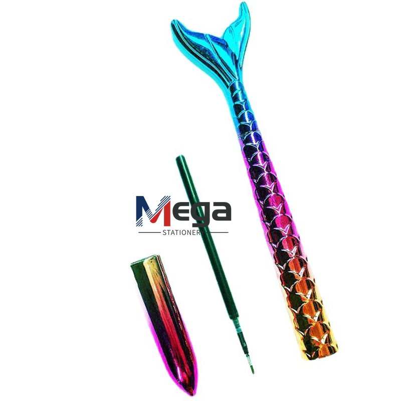 MEGA Promotional Creative Gradient Colorful Shiny Mermaid Fish Novelty Gel Pen For Promotional Gift School Office