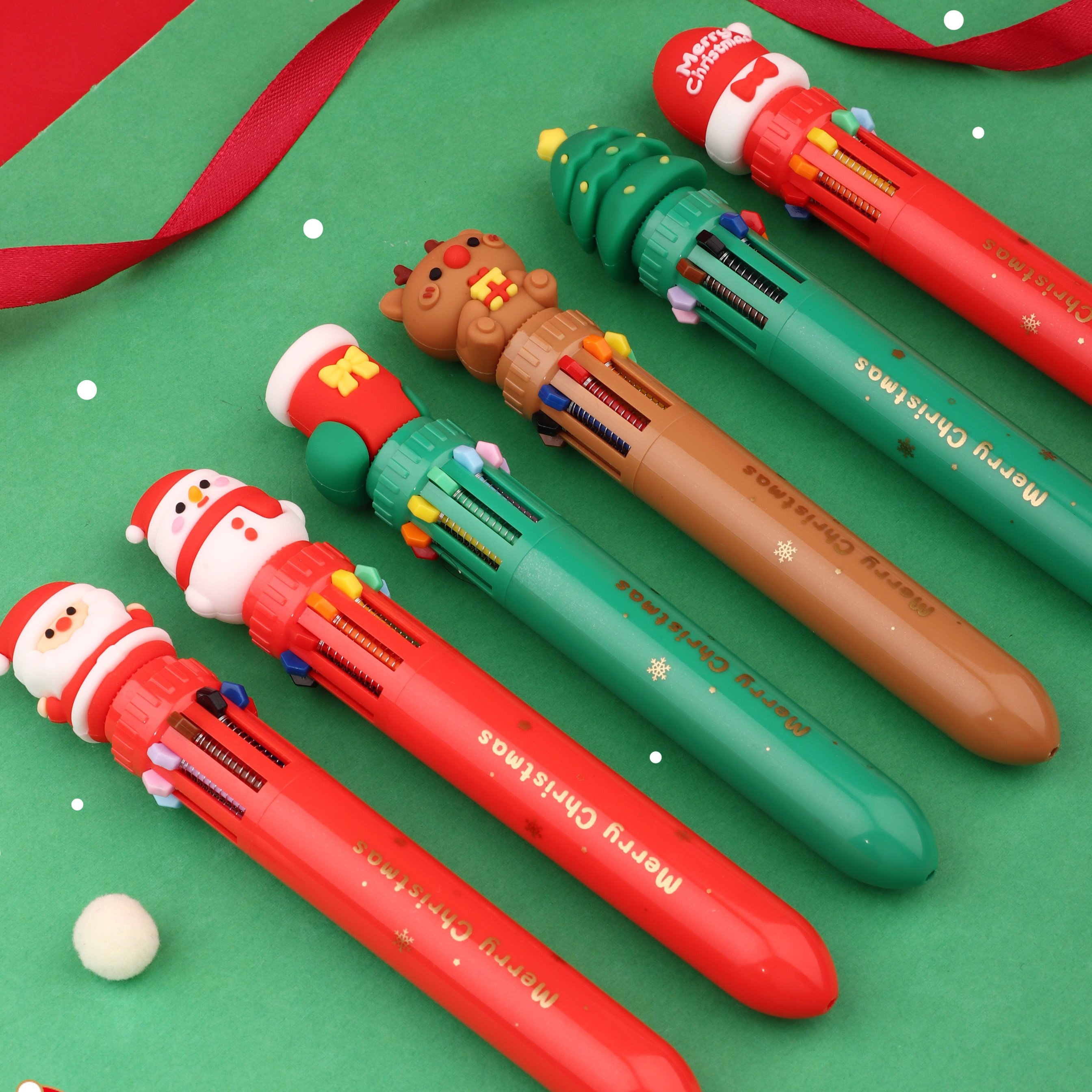 Christmas Pen With Logo Ballpoint Custom With Cute Ball Pen For Girl Gift Stationery Cheap Promotional Ballpoint Pens