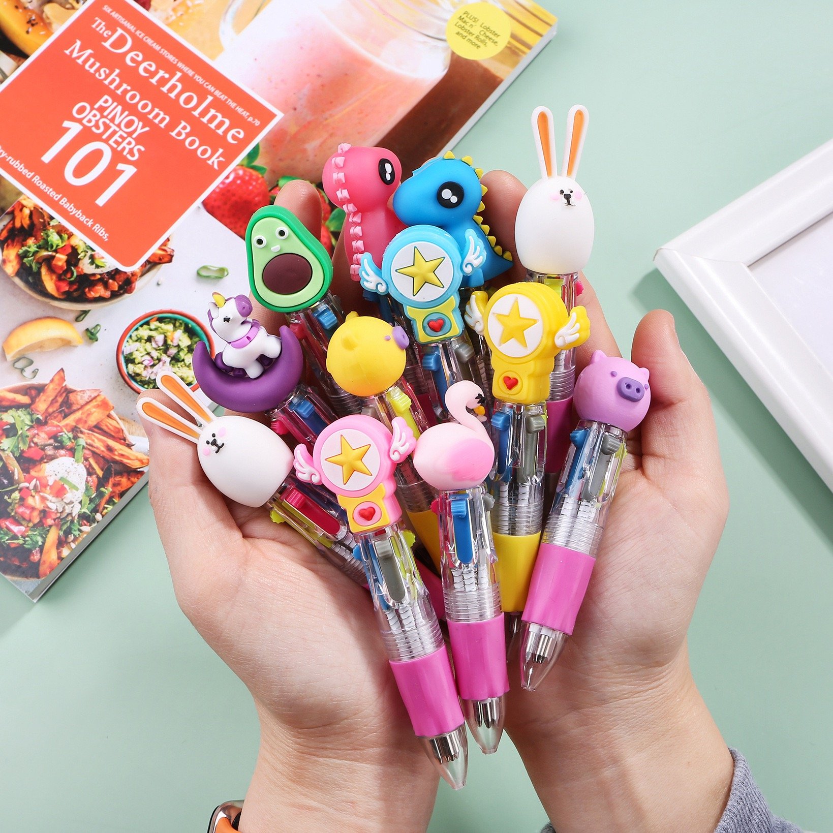 Promotional Plastic Mini Creative Cute kawaii Cartoon Animal ballpoint pen Novelty Student School prize gift