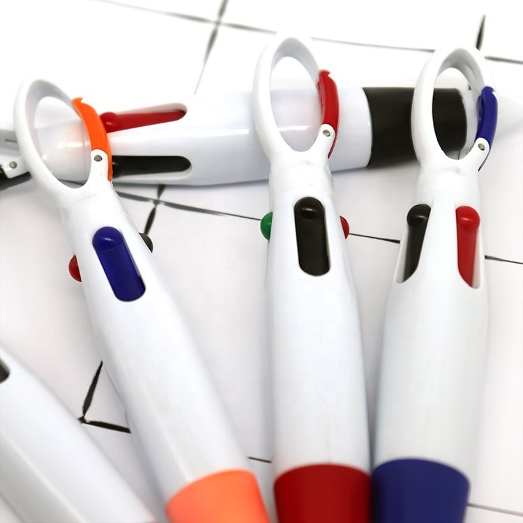 4-in-1 1.0MM Retractable Plastic Ballpoint Pen with Clip Buckle Multi-Color Carry Aid Students Nurses Perfect Gift Writing Width