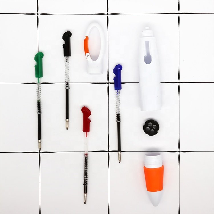 4-in-1 1.0MM Retractable Plastic Ballpoint Pen with Clip Buckle Multi-Color Carry Aid Students Nurses Perfect Gift Writing Width